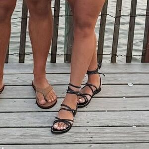 Mango Black Strappy Sandals